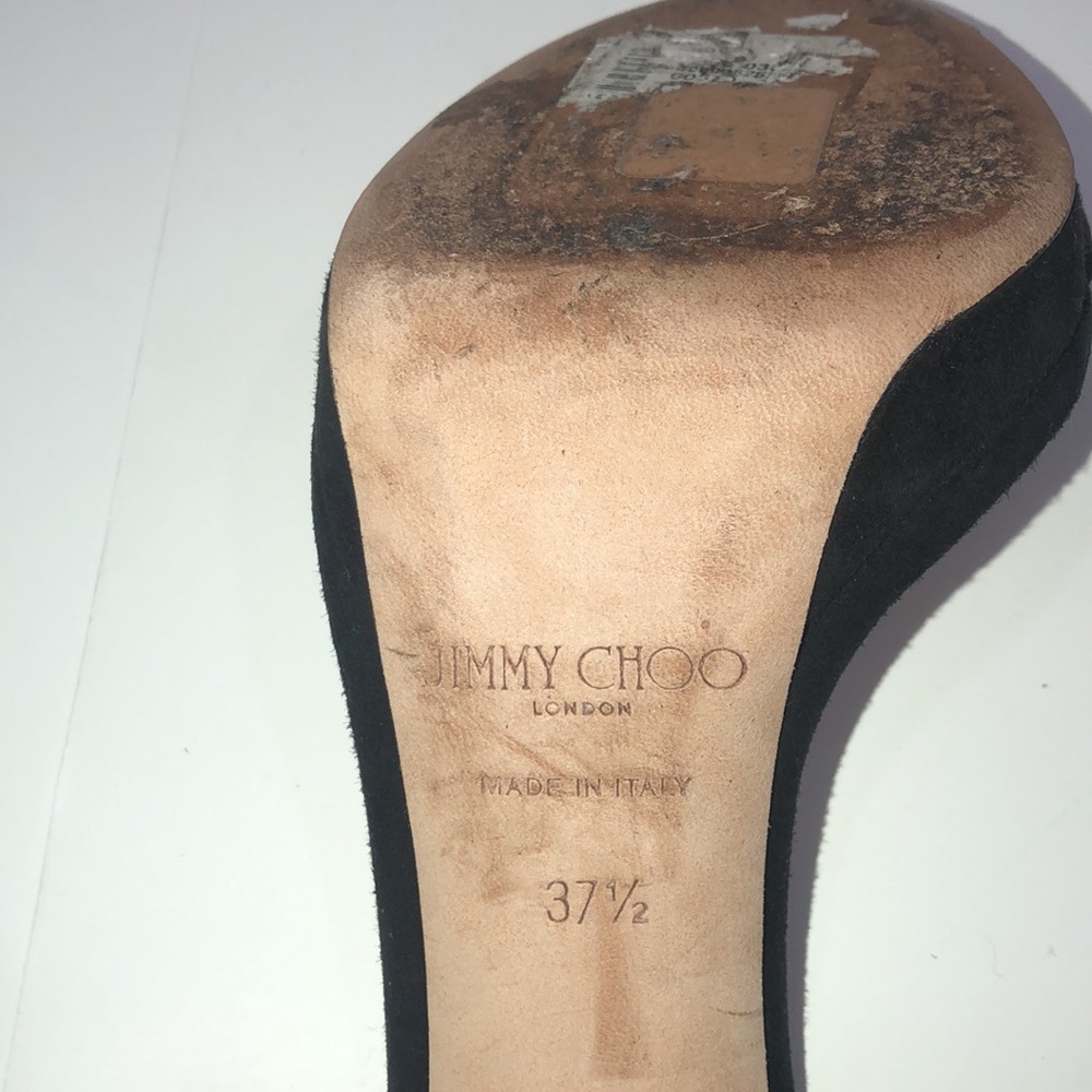 Jimmy Choo Farrah Fringe Black Sandal  Size 37 ½ - Picture 7 of 8
